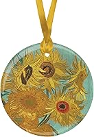 Vista 1 de Christmas Tree Ornament 2025, Porcelain Van Gogh Sunflowers fine Art Keepsake Ornament by RainCaper