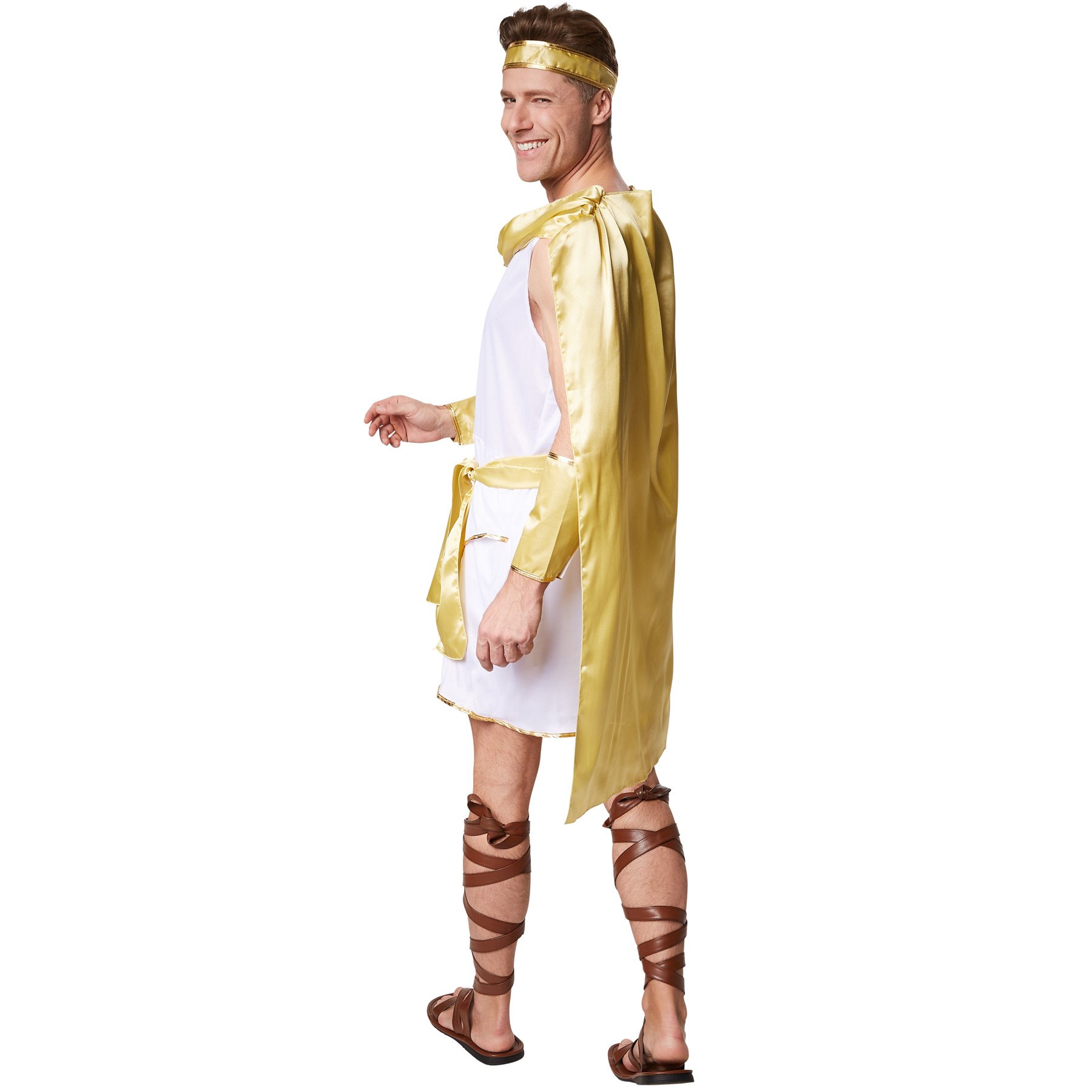 TecTake dressforfun Déguisement de souverain Romain Homme Empereur | Une Cape Cousue sur la toge et des Bordures dorées sur la toge et aux Ourlets | avec Magnifique Ceinture à Nouer (XL | no. 300341)