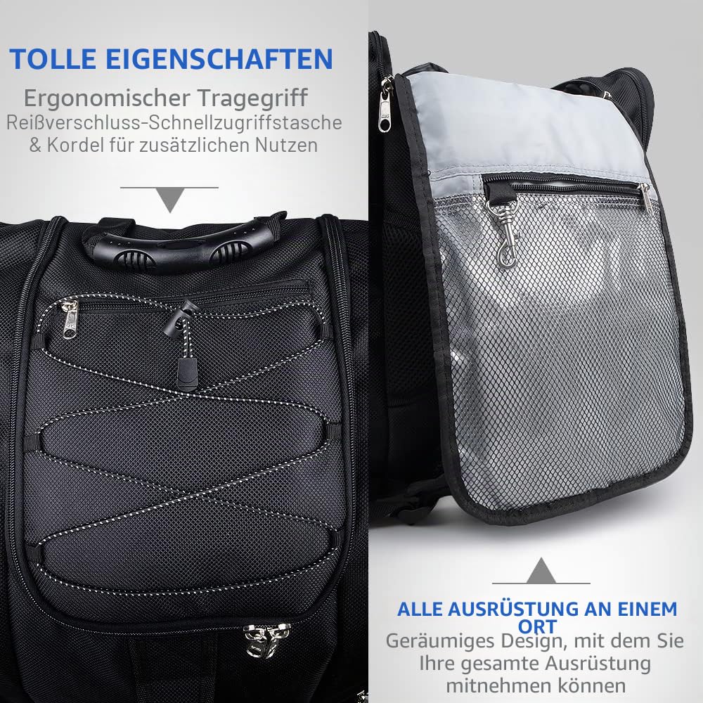 OutdoorMaster Stiefeltasche Eisbär – Skischuhe und Snowboardstiefel, ideal für Reisen mit wasserdichter Außen- und Unterseite – für Herren, Damen und Jugendliche