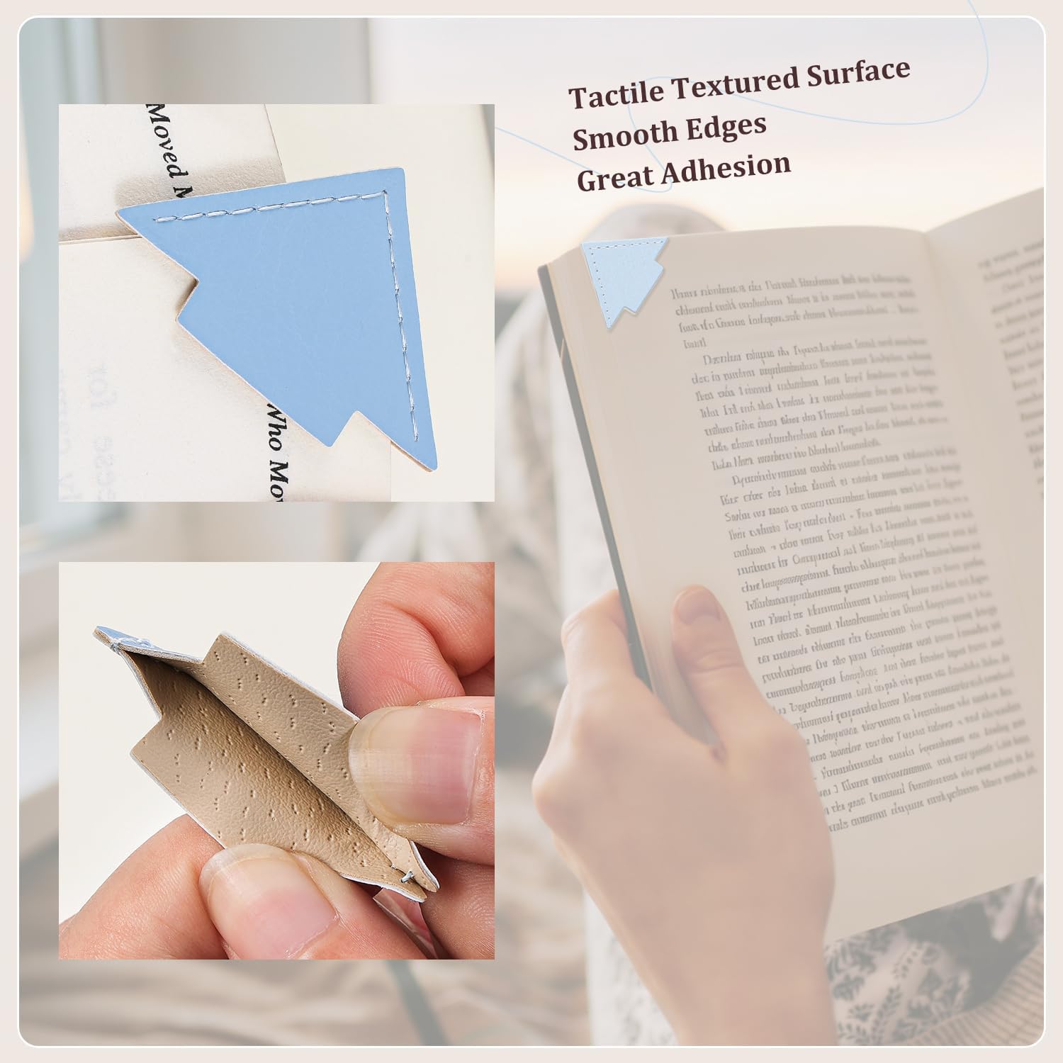 8 Pcs Colorful Geometric Shaped Leather Bookmarks, Stylish Corner Page Accessories, Geometric Themed Book Page Holders, Durable Book Markers for Reading, Reading Gifts for Women Teens & Book Lovers image 5