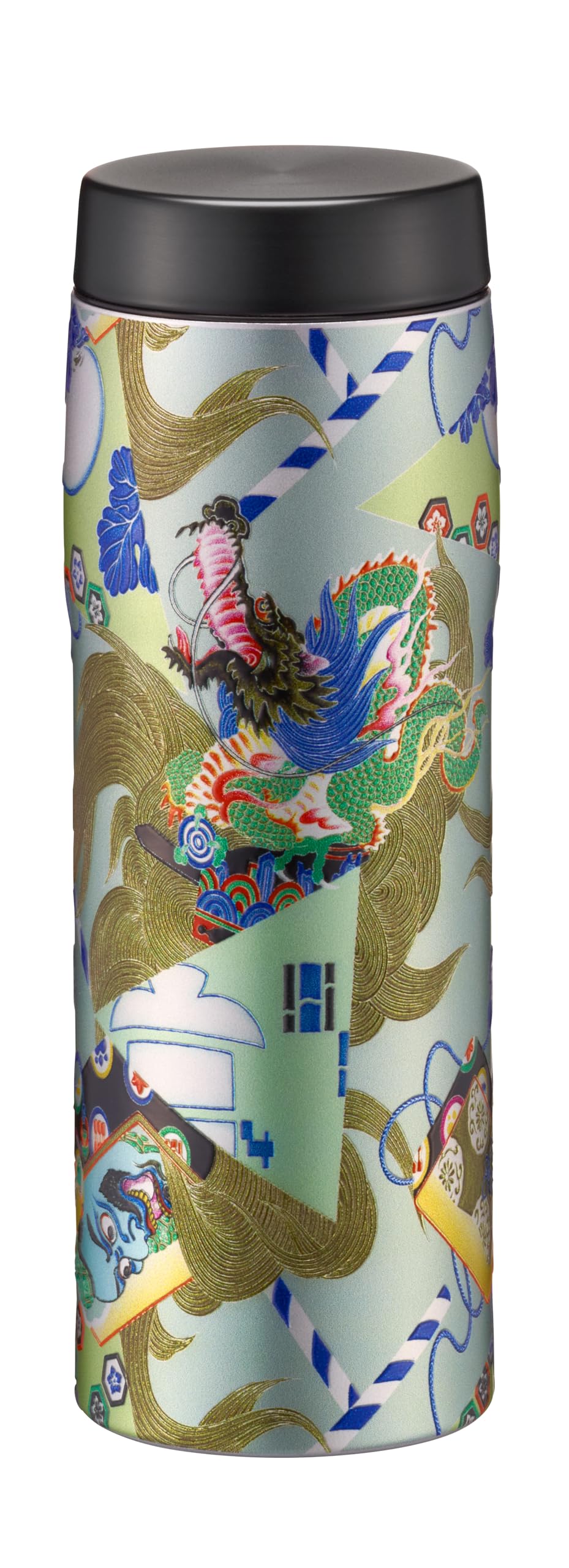 Tiger Japanese Art Insulated Travel Mug 16oz 480ml 100-Year Kyoto Yuzen Tradition Made in Japan Premium Stainless Steel