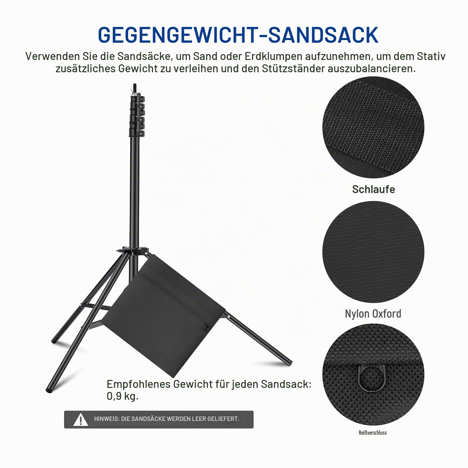 NEEWER 8,5x10 Fuß verstellbares Hintergrundständer Set, Fotografie Hintergrund Unterstützungssystem mit 4 Querstangen, 6 Federklemmen, 6 Hintergrundklammern, 2 Sandsäcken und Tragetasche