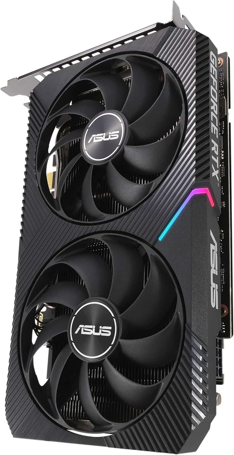 ASUS Dual NVIDIA GeForce RTX 3060 OC Edition Scheda Video Gaming, GDDR6 8GB, PCIe 4.0, HDMI, DisplayPort, Design Ventole Axial-tech, Tecnologia 0db, Nero ASUS Dual NVIDIA GeForce RTX 3060 OC Edition Scheda Video Gaming, GDDR6 8GB, PCIe 4.0, HDMI, DisplayPort, Design Ventole Axial-tech, Tecnologia 0db, Nero