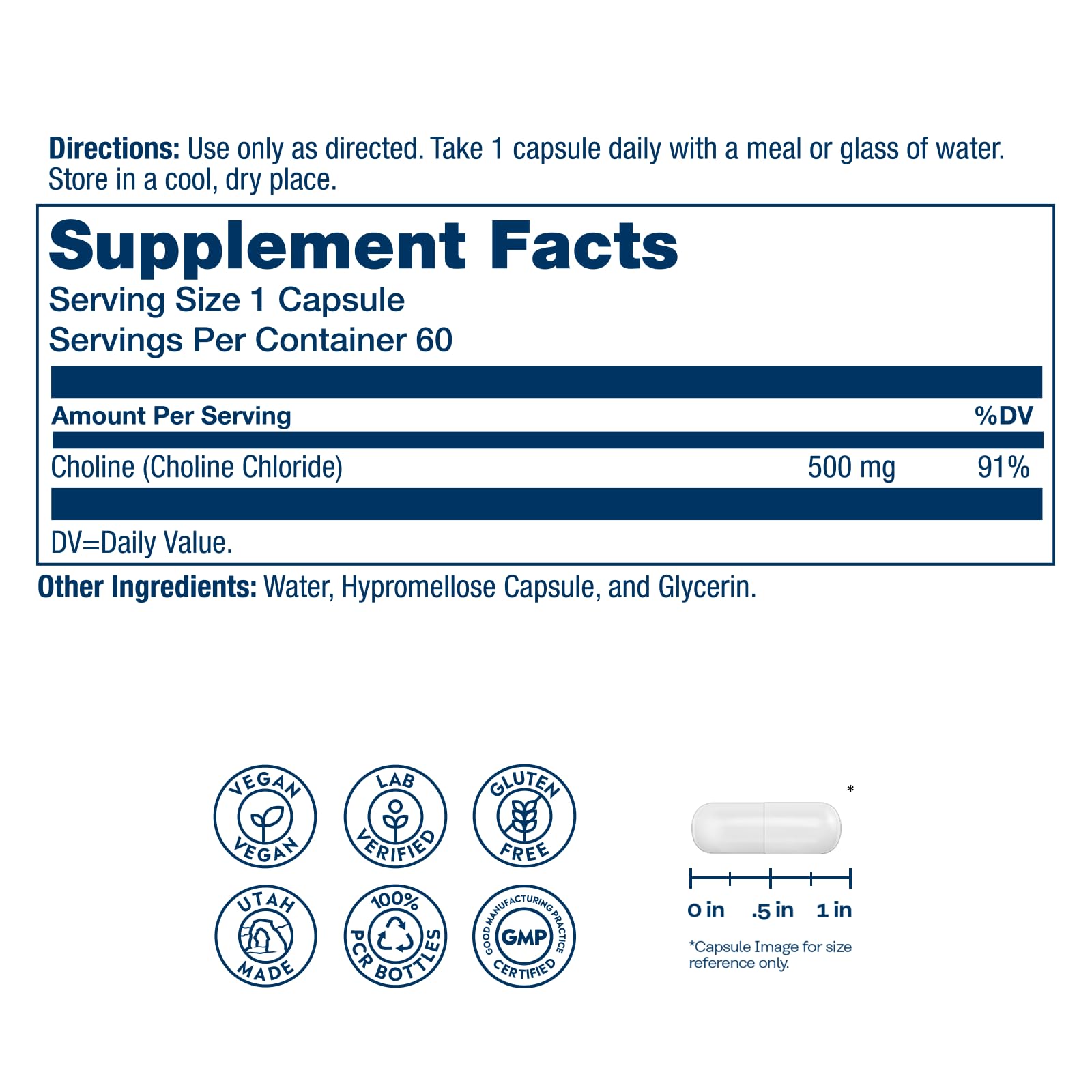 SOLARAY Choline 500 mg – Cognitive, Brain Health and Liver Support Supplement – Powerful Brain Supplement & Choline Source for Adults – Odor-Free, Vegan Liquid VegCaps – 60 Servings, 60 Capsules — Amazon image 2