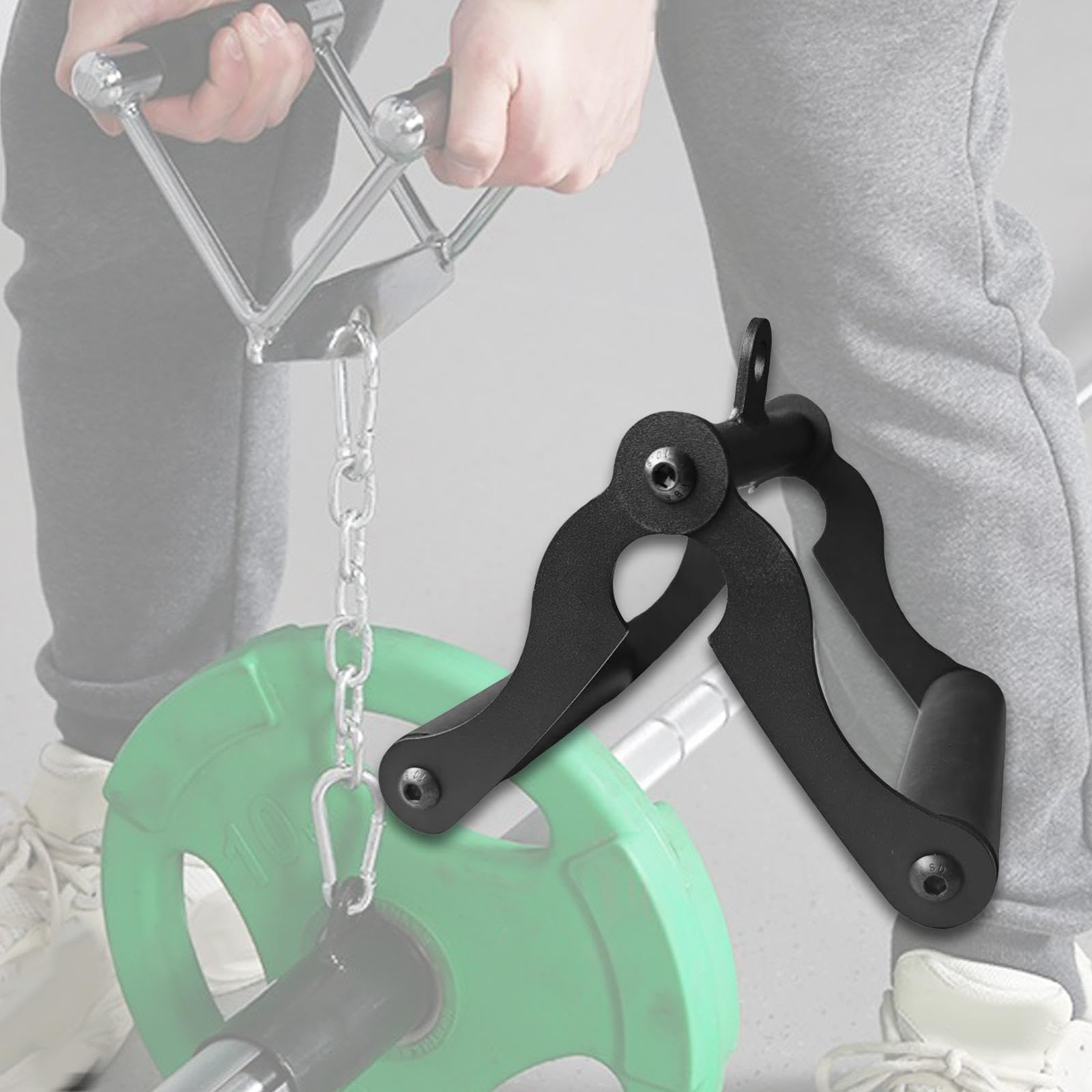 Maniglia a Doppia Fila di D, Accessorio, Palestra Domestica, Attrezzatura per Il Fitness, Accessorio Stabile per Cavi per Esercizi per L'allenamen, Maniglia a Forcella