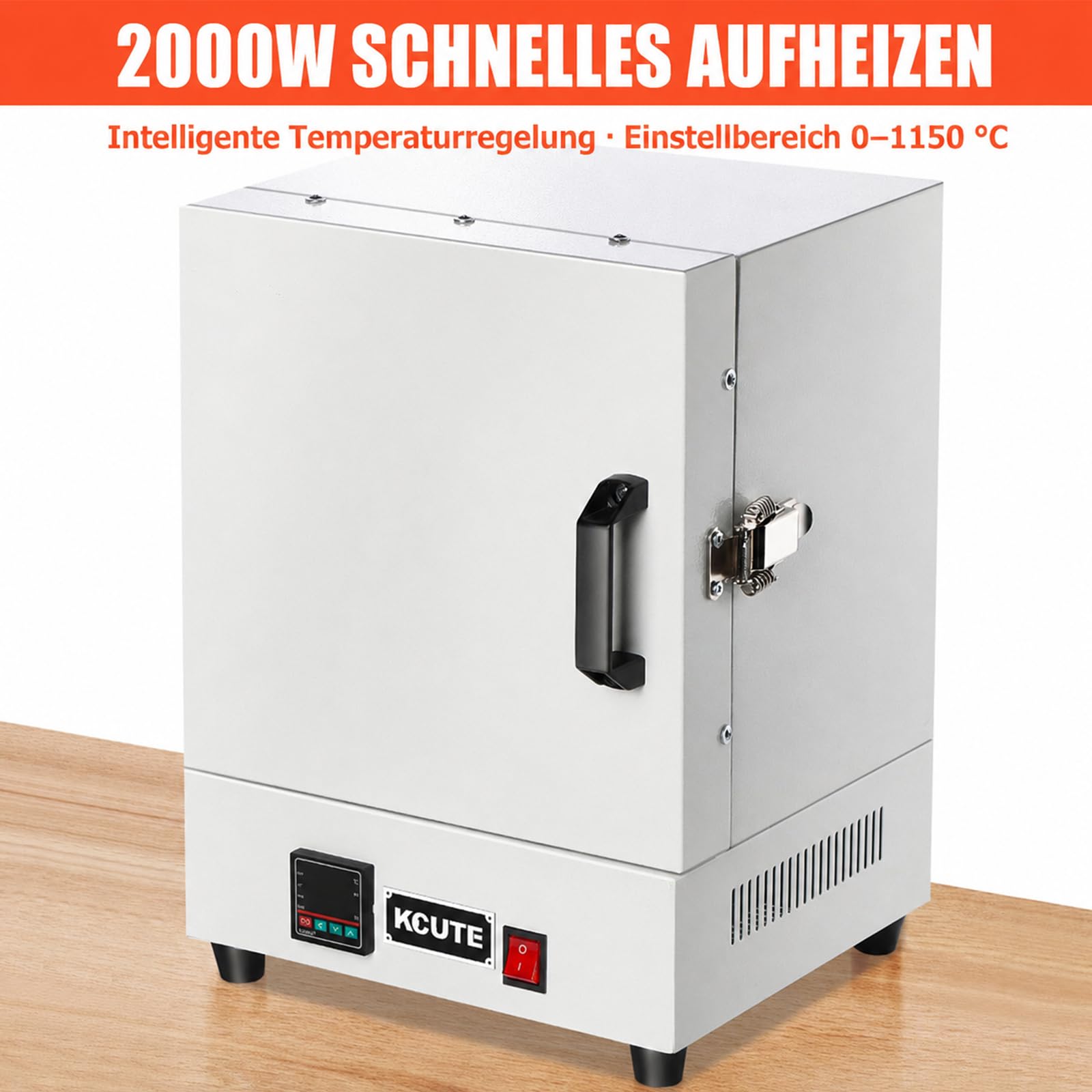 PRO Tischbrennofen für Töpferei & Schmuckherstellung - 1150°C Elektrischer Keramikofen mit Digitalanzeige & 4-seitiger Heizung - Für Heimstudio, Kleinserien-Guss, Entwachsen & Pulverbeschichtung