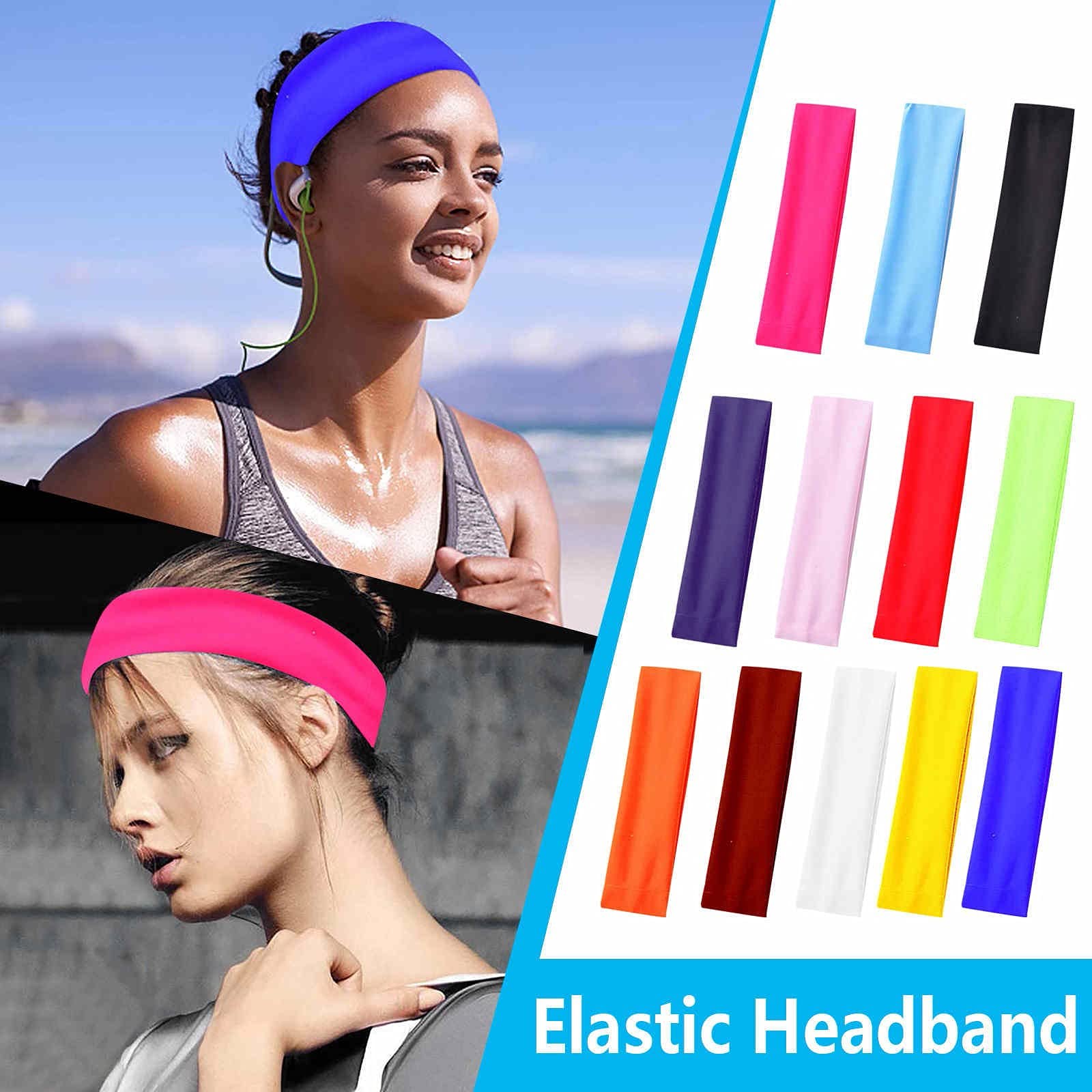 Bandeau Cheveux Sport Femme - Bandeau Élastique Coton Antidérapant, Absorption Sueur, 12 Couleurs Pour Yoga, Running, Vélo, Fitness