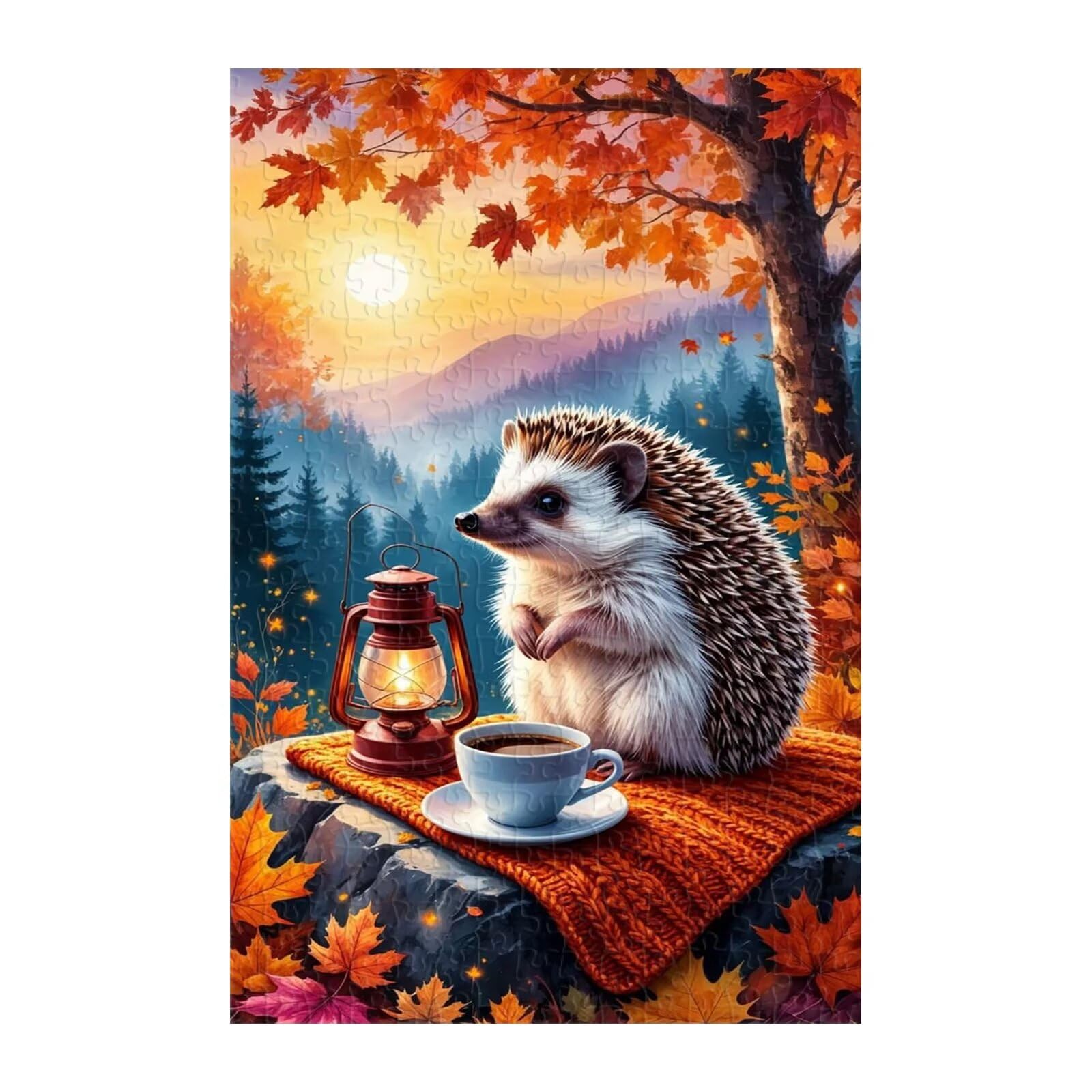 Puzzle 1000 elementów dla dorosłych, jeż, 75 x 50 cm, trudna gra edukacyjna, prezent dla mężczyzny i kobiety, 1000 elementów, puzzle dla dorosłych