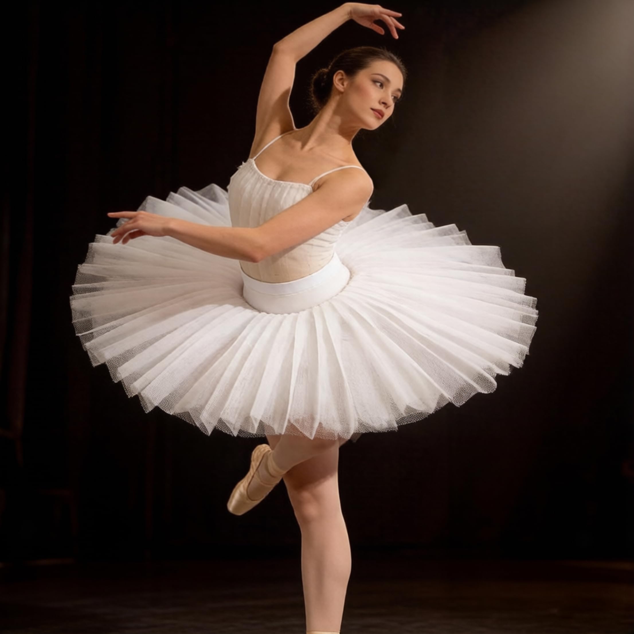 Ballettrock für Damen, Flauschiges Tüll-Schwanenkostüm für Tanzübungen und Aufführungen für Erwachsene – Weiß