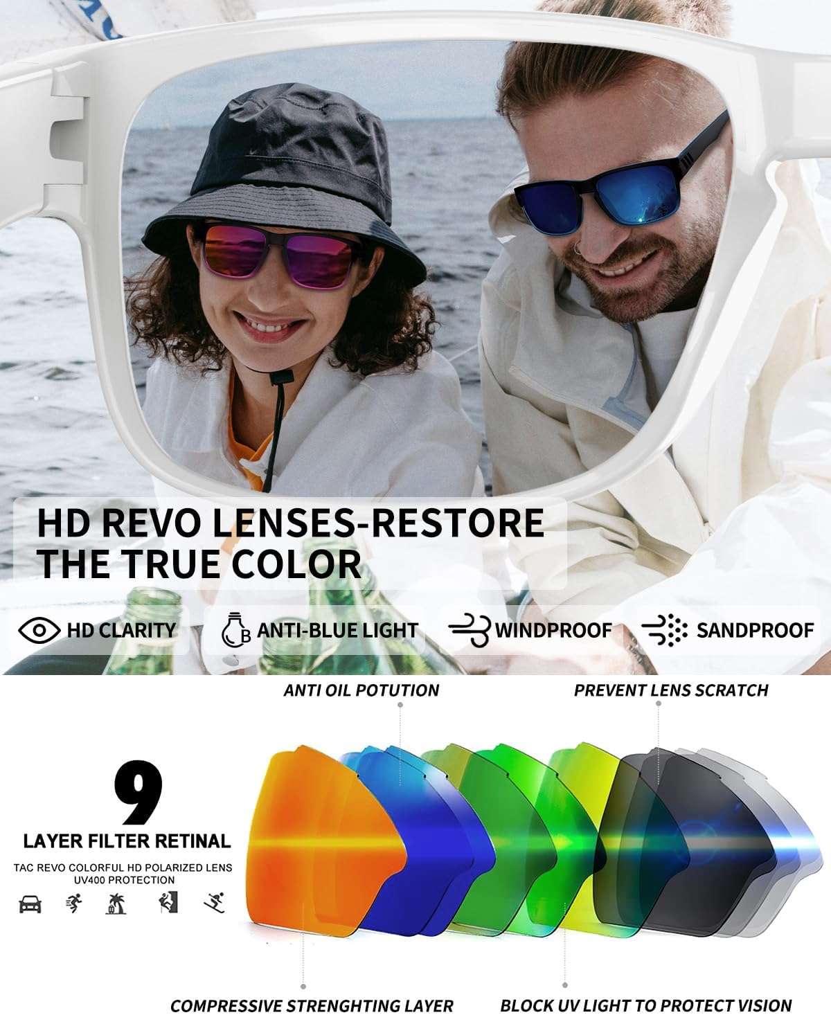 Rosemal Polarized Sunglasses for Women Men Sports Sunglasses Driving Cycling Running Fishing Hiking Golf UV400 TR90