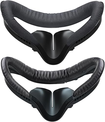 Face Pad & Face Cover Cushion Replacement Compatible with OculusMeta Quest 2 Accessories, 2 PCS Facial Interface Frame with Anti-Leakage Nose Pad, 2