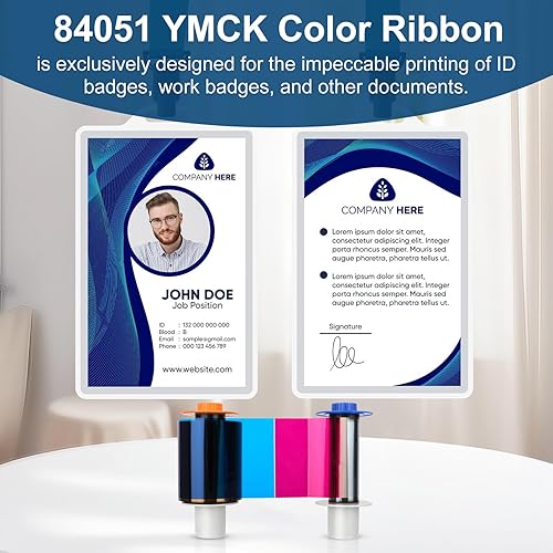 Vista 6 de 84051 YMCK Color Ribbon, Compatible with Fargo Hdp5000 / Hdpii Model Printer, Replacement for Fargo Hdp5000 Ribbon, 084051 Ymck Full-Color Yields