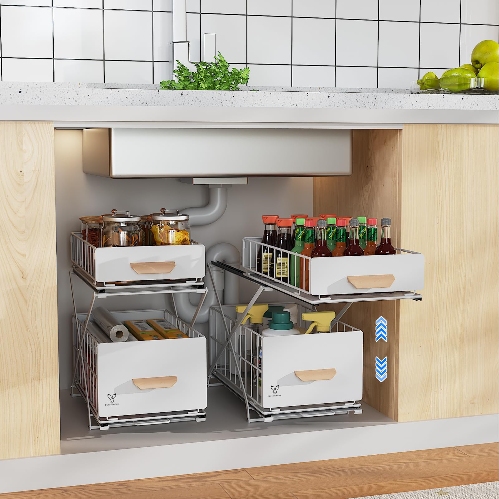 Photo 1 of SweeTinytwo Adjustable Under Sink Organizer - 2 Tier Storage Rack