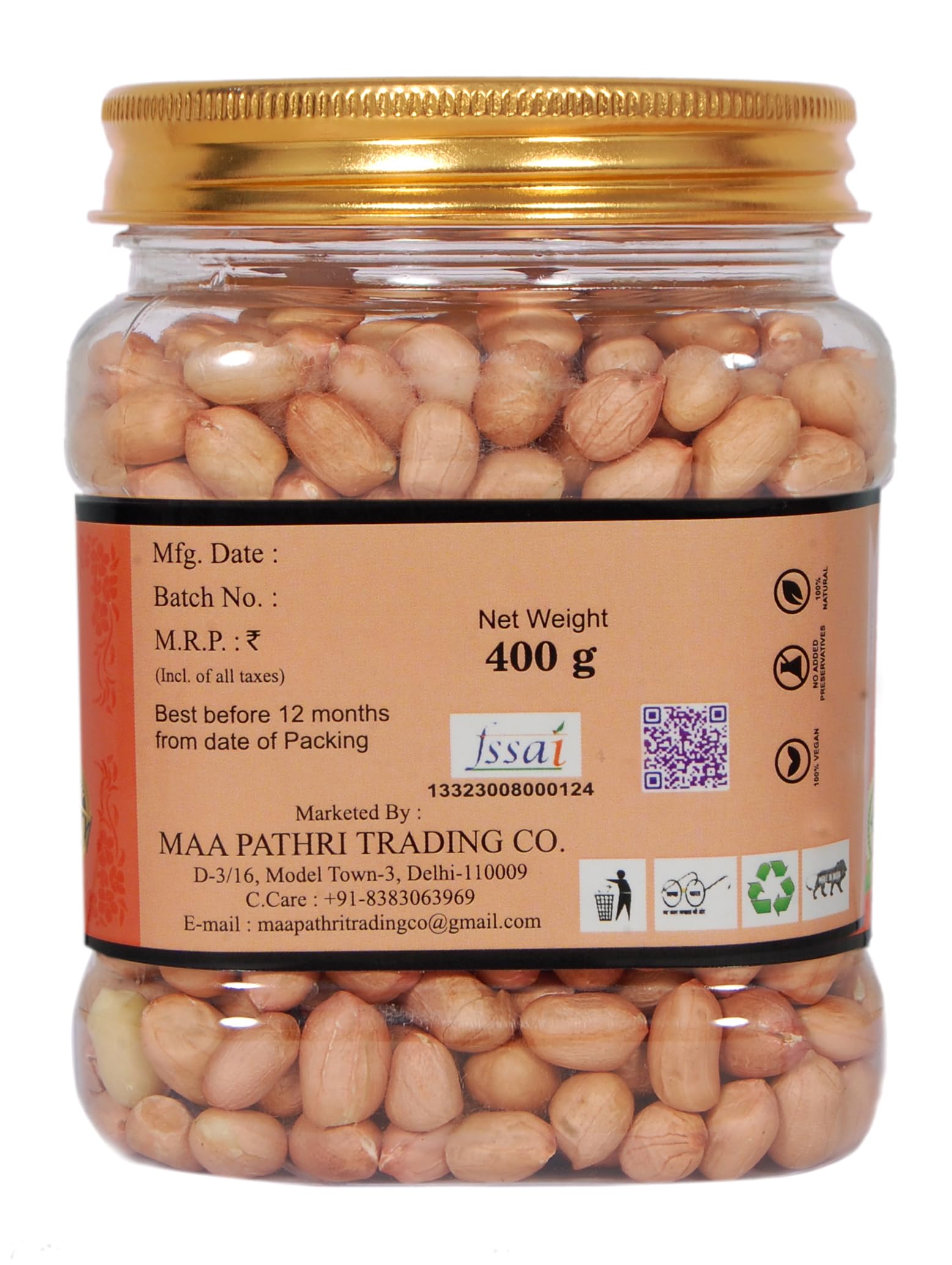 555 Pure Natural Peanuts | Healthy Snacks | High Protein - Gluten Free Mungfali | Sabut Mungfali | No Trans Fat, Gluten free, Not Fried (Pack of 1 x 400 gm) 4