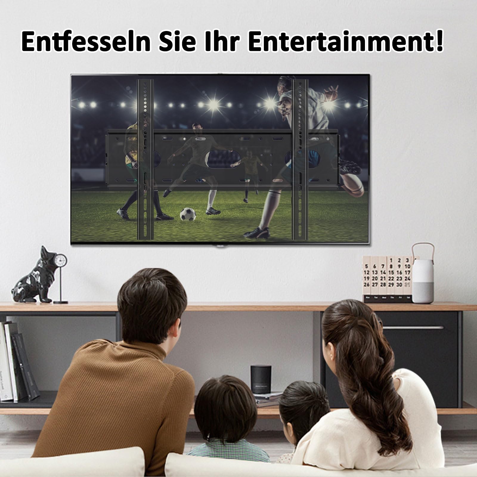 Soporte de pared inclinable para televisores de 42 a 90 pulgadas, LCD LED o monitor de hasta 100 kg, VESA máx. 750 x 500 mm, ultra fino, pesado, soporte de pared para TV