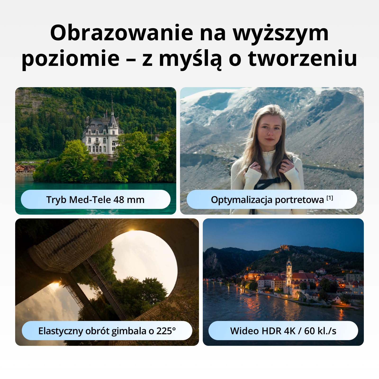 DJI Mini 5 Pro Ultralekki i składany dron z kamerą, matryca CMOS 1″, dookolne wykrywanie przeszkód, ActiveTrack 360°, obrót gimbala 225°, zasięg transmisji 20 km, dron 4K dla początkujących