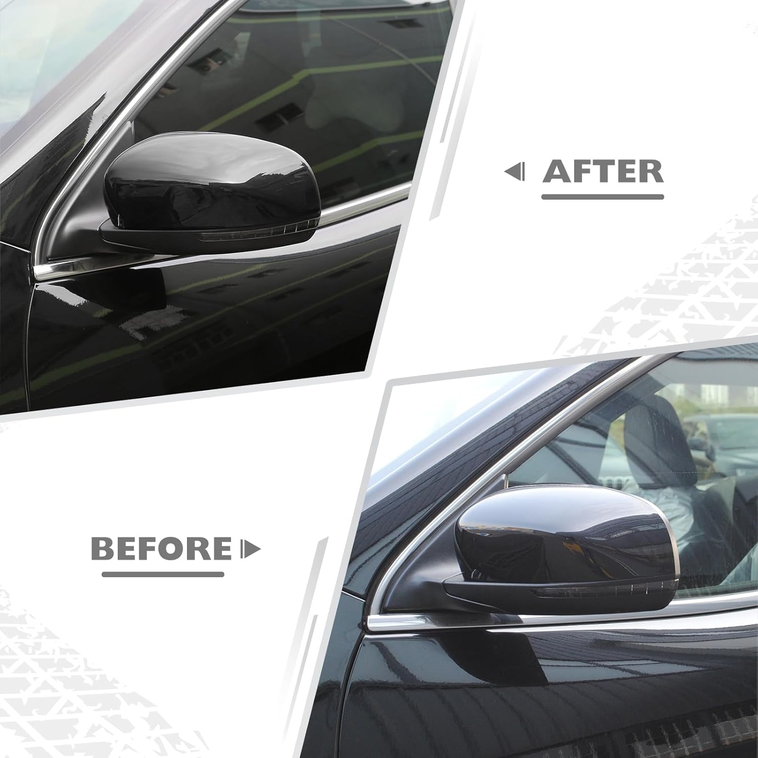 JeCar Black Side Mirror Covers Trim Accessories for 2014-2023 Jeep Cherokee & 2017-2024 jeep Compass
