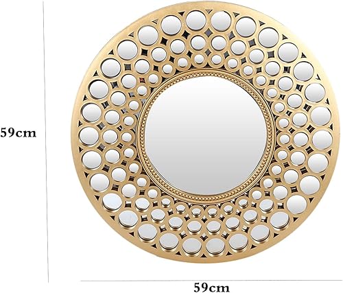 Miniatura 2 de Espejo de baño, espejo de maquillaje, espejo de tocador con marco de metal, espejo de pared, decoración de habitación para sala de estar,