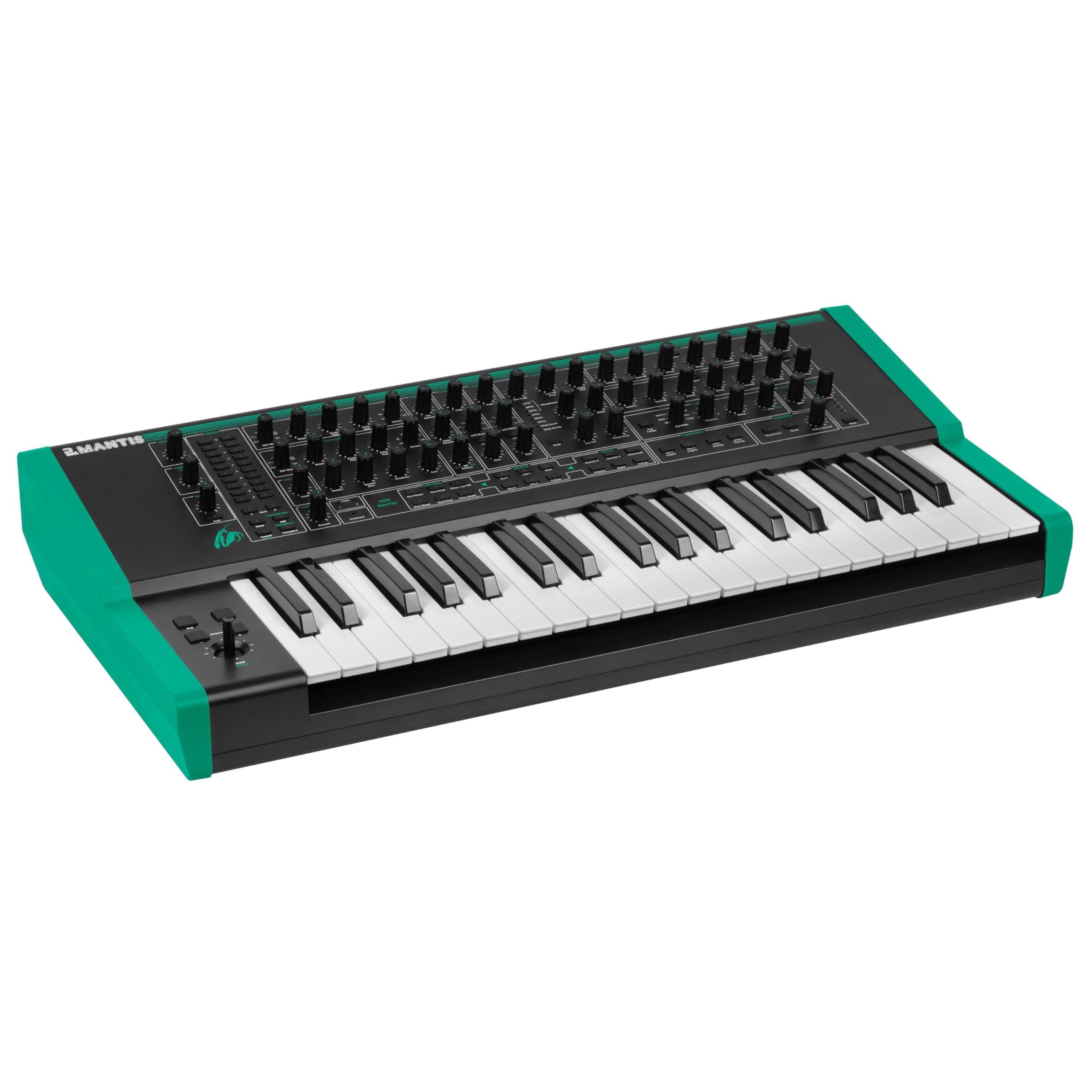 PWM - MANTIS - Sintetizzatore ibrido - 37 tasti sensibili alla velocità, di dimensioni standard - Uscita per cuffie stereo