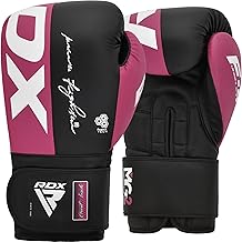 RDX Boxing Gloves, Maya Hide Leather Training Gloves for Muay Thai, Kickboxing, Sparring, Punch Bag, Punching Bag, Kickboxing Gloves, Martial Arts Training, Home Gym, Men, Women, 8 10 12 14 16 oz