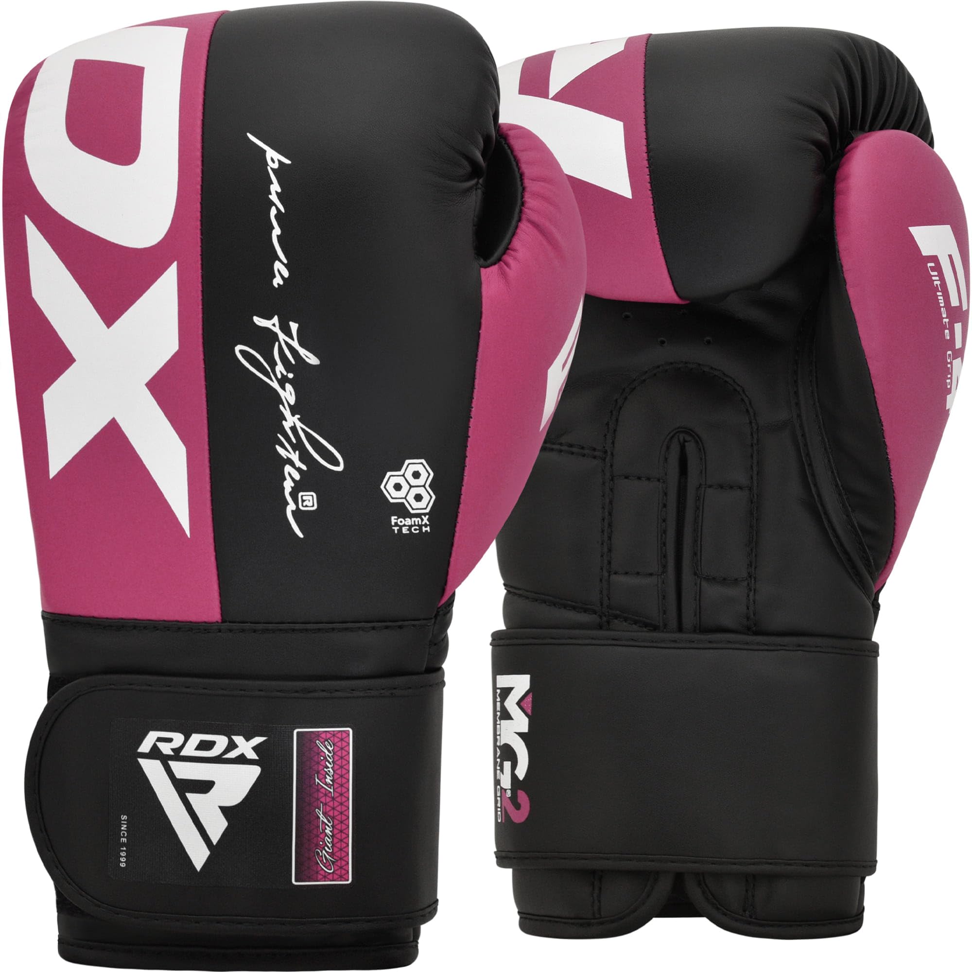 RDX Gants de Boxe pour D'entraînement et Muay Thaï, Gants en Maya Hide Cuir pour Sparring, Kickboxing, Sacs de Frappe, Compétition Combat Mitaines, Hommes Femmes Gym Entraînements 8 10 12 14 16 OZ
