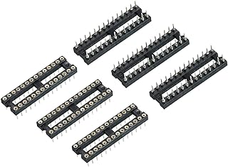 Tool parts DIP IC Chip Socket Adapter Round Pin 28P 2.54mm Pitch IC Socket - 6 Pack