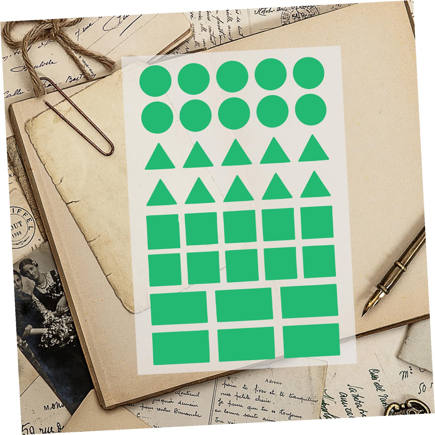 Mipcase 100 Fogli Etichette Adesive Scrivibili a Forme Varie Stickers Colorati per Codifica Etichette Autoadesive per Organizzazione Ufficio Scuola e Feste
