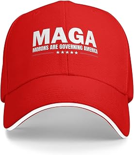 M-A-G-A Morons are Governing America Sandwich Baseball Cap – Breathable Trucker Hats,Adjustable Outdoor Hat for All Seasons