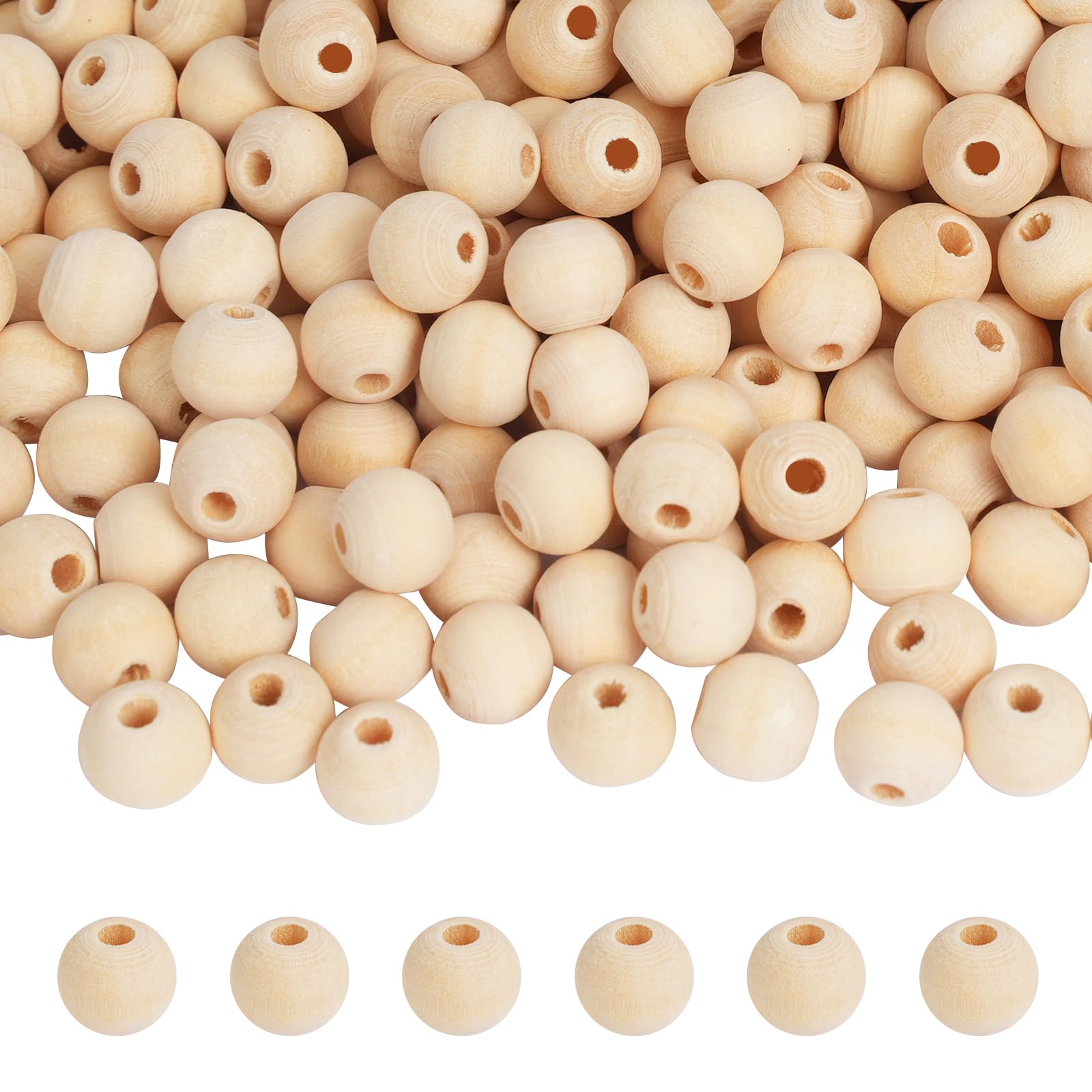 600 Stück Holzkugeln 12mm Natur - Ohne Loch Zum Basteln & Bemalen - DIY Holzperlen