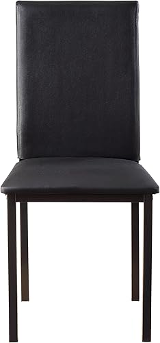 Miniatura 4 de Set of 4 Dining Chairs for Room, Table & Seating Chair Sets Kitchen, Faux Leather Upholstery, Metal Frame, Casual Dining Room Furniture,Black-4pcs