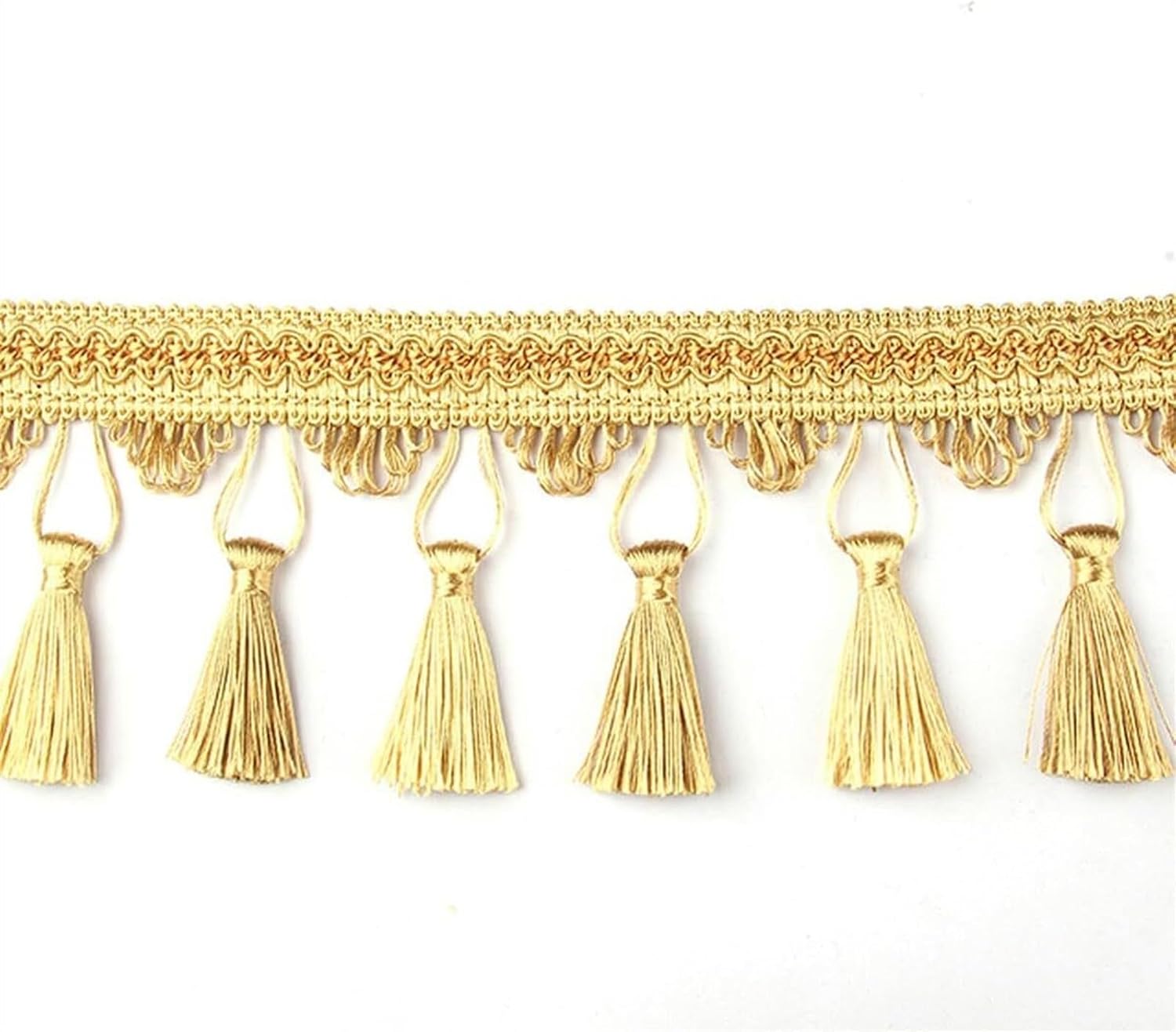 Tassel trim,decorative tassels,Long Gold Sewing Tassel Fringe Lace for Home Accessories Trim Curtain Thread Decorative DIY Fabric Webbing Tassle Cotton Fringes (Color : Red, Size : ( Color : Gold , Si