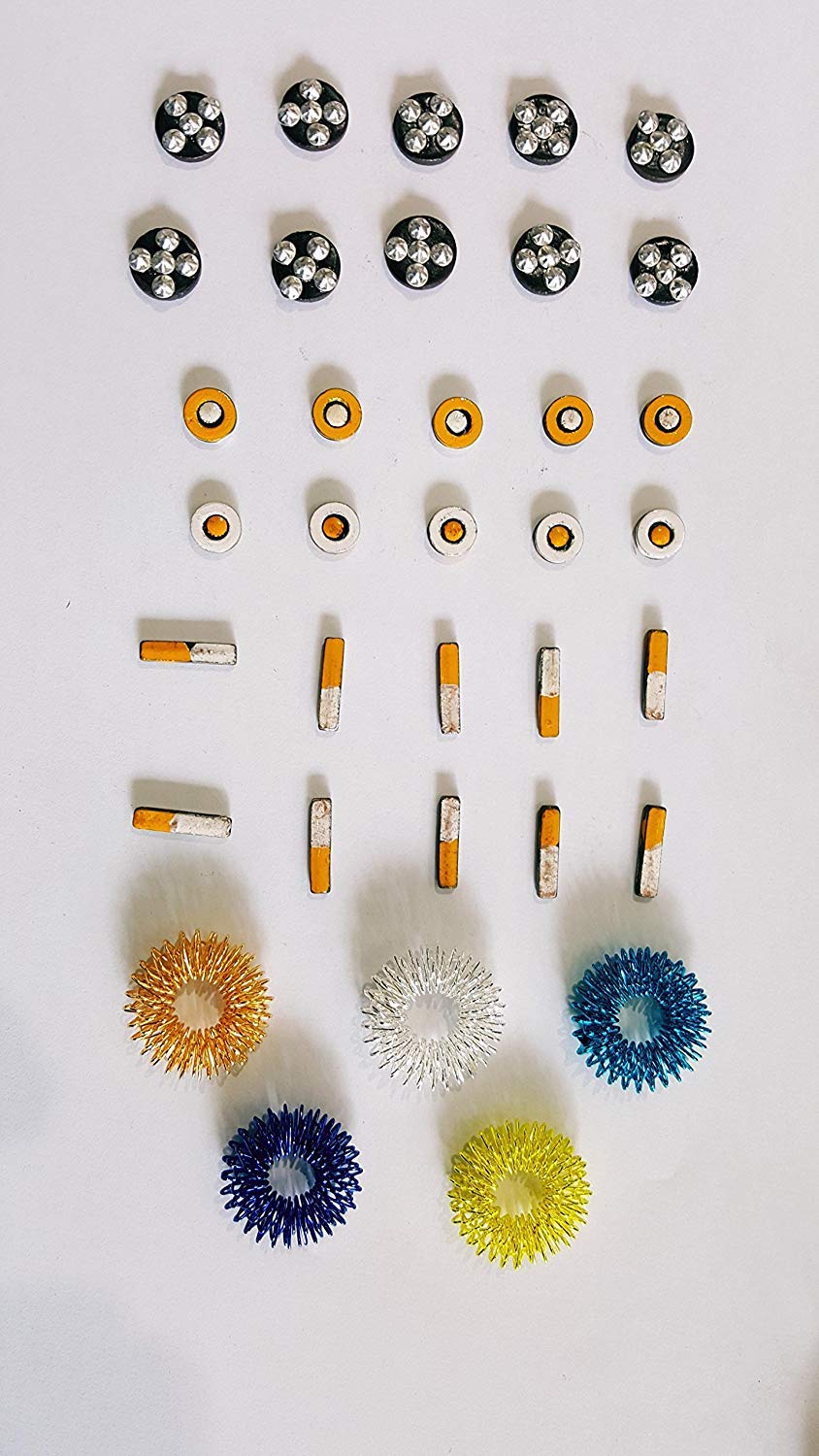 Sujok Acupressure Chakra Magnet, Sujok Five Star Magnet, Sujok Bar Magnet and Sujok Rings Set of 5 for Acupressure Health Care Systems Hyderabad (India)