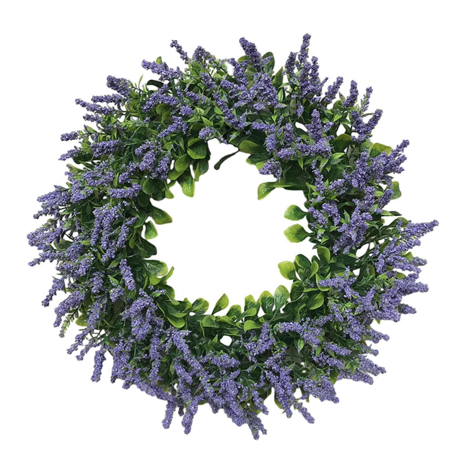 LIXSAZSE Lavender Wreath Wall Hanging Garland Festive Flower Decor For Any Room Artificial Summer Wreath Wedding Party Home Decor Lavender For Front Door