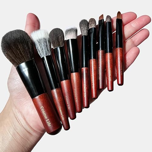 Miniatura 7 de Cosme 9 Full Face Mini Travel - Juego de brochas de maquillaje de cobertura natural y estuche. Brochas de maquillaje de viaje en cepillo de