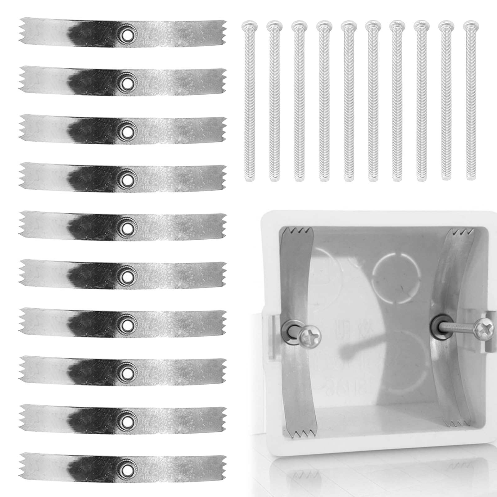 10PCS Back Box Repair Clip, Switch Socket Repair Kit, 86 Type Switch Socket Screw Hooks, Universal Backbox Repairing Tool
