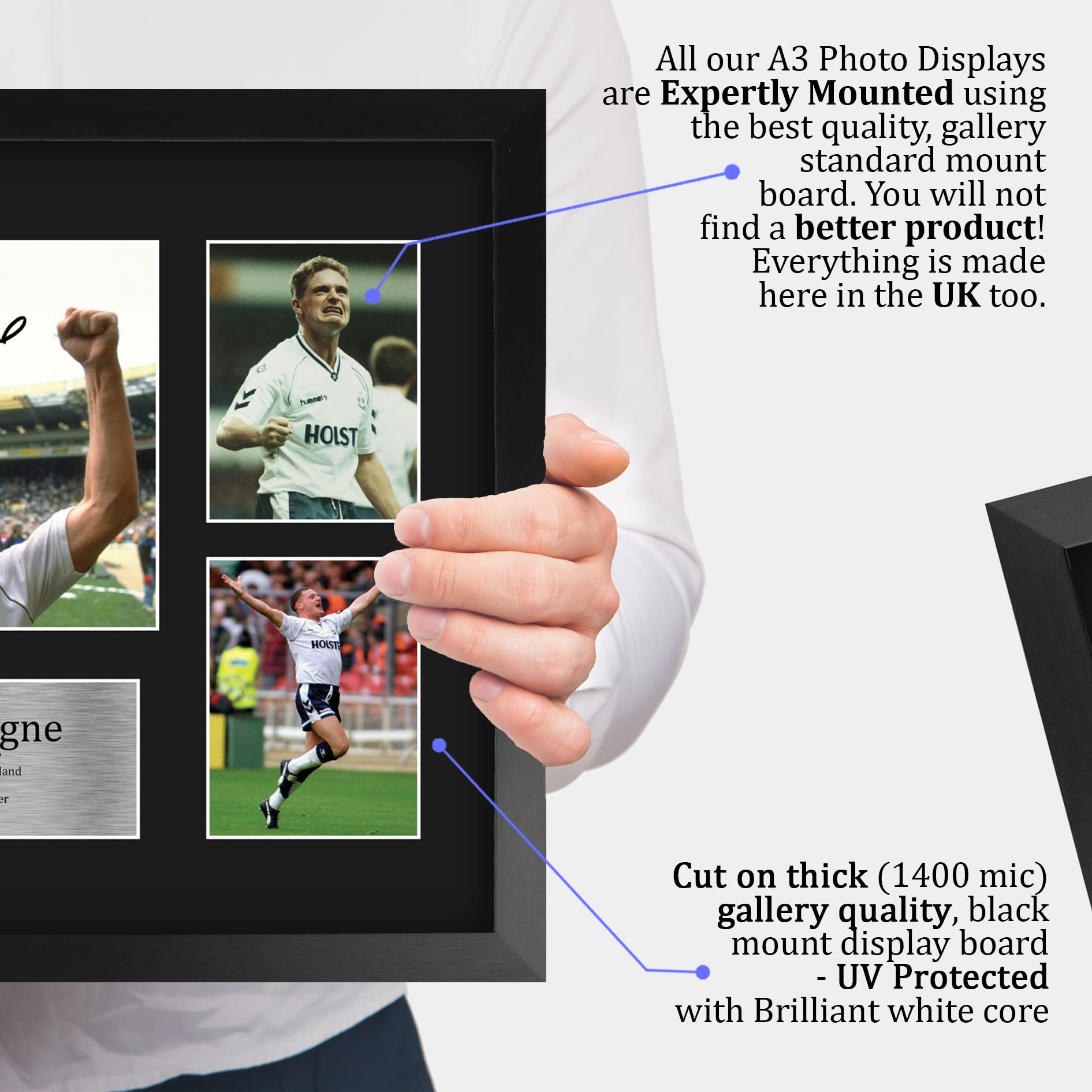 HWC Trading FR A3 Paul Gascoigne Tottenham Hotspurs Printed Memorabilia Signed Autograph Photograph Display for Football Fans and Supporters - Image 4