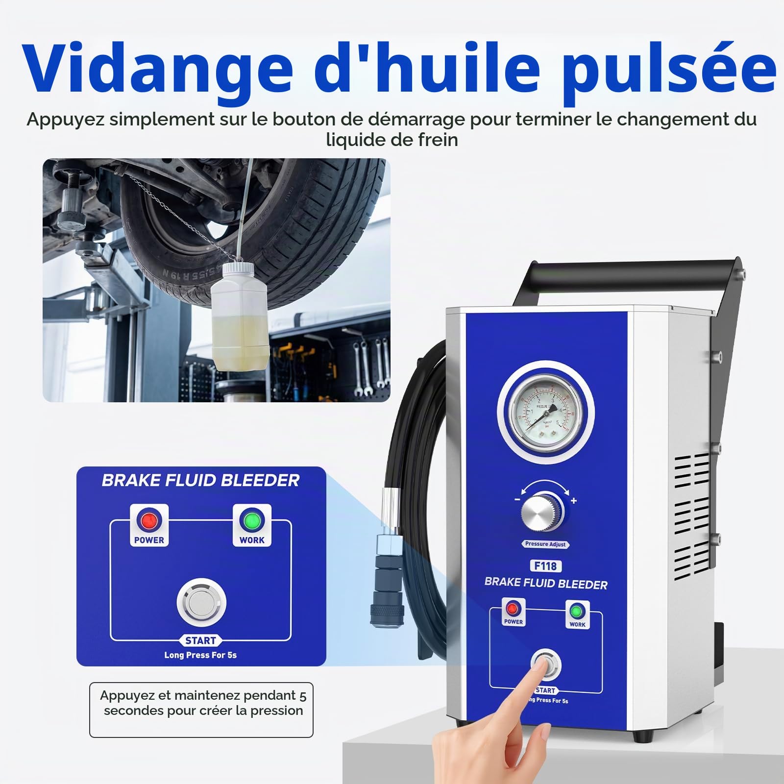 Échangeur liquide frein électrique automatique 7 adaptateurs universels