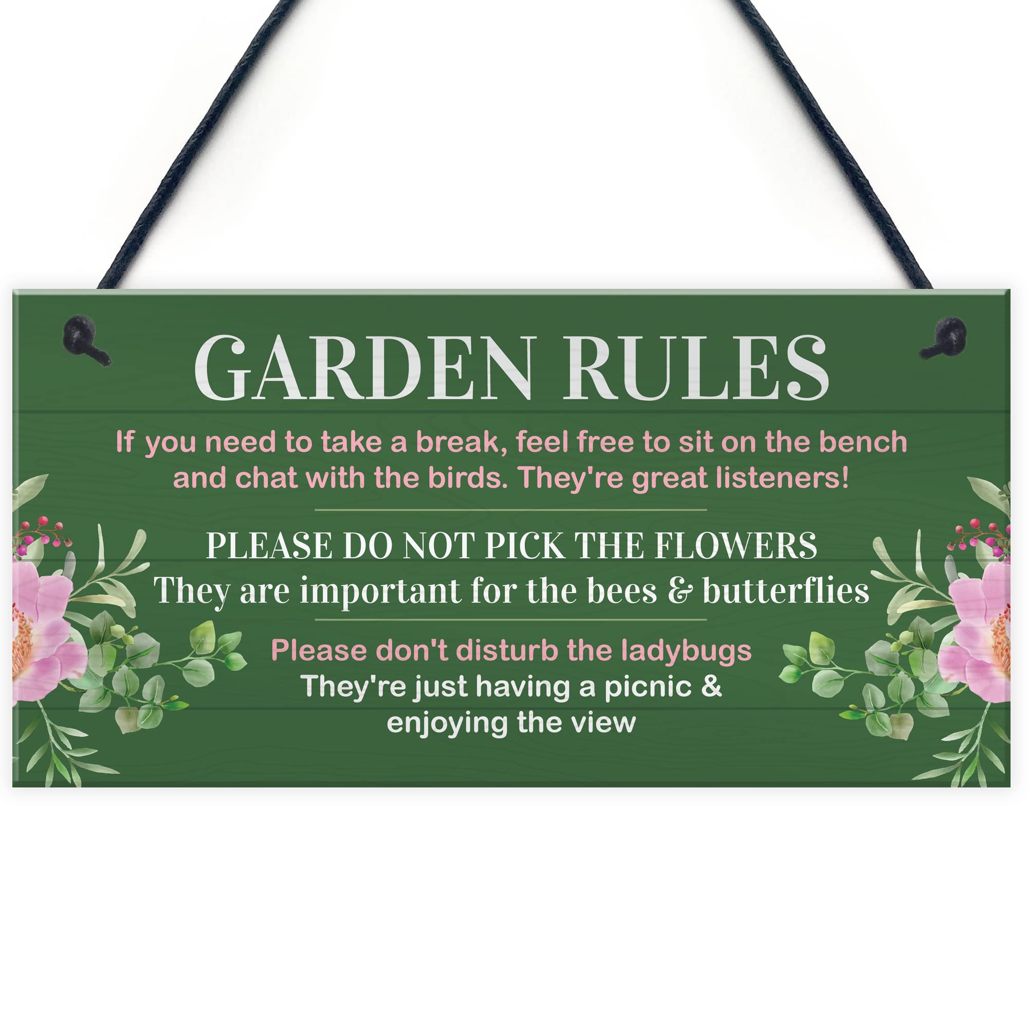Red Ocean Novelty Garden Rules Sign for Outdoor Decor | Funny and Quirky Sign for Garden Enthusiasts | Durable Sign with Eye-Catching Design | Gift for Gardeners and Nature Lovers
