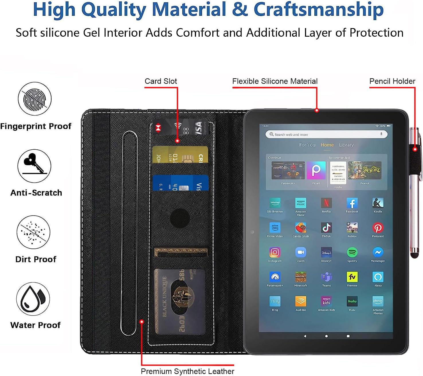 Case for All-New Amazon Fire Max 11 Tablet (11 Inch, 13th Generation, 2023 Release), Slim Folding Stand Folio Cover with Card Slot & Auto Wake/Sleep - Cute Cartoon Cats
