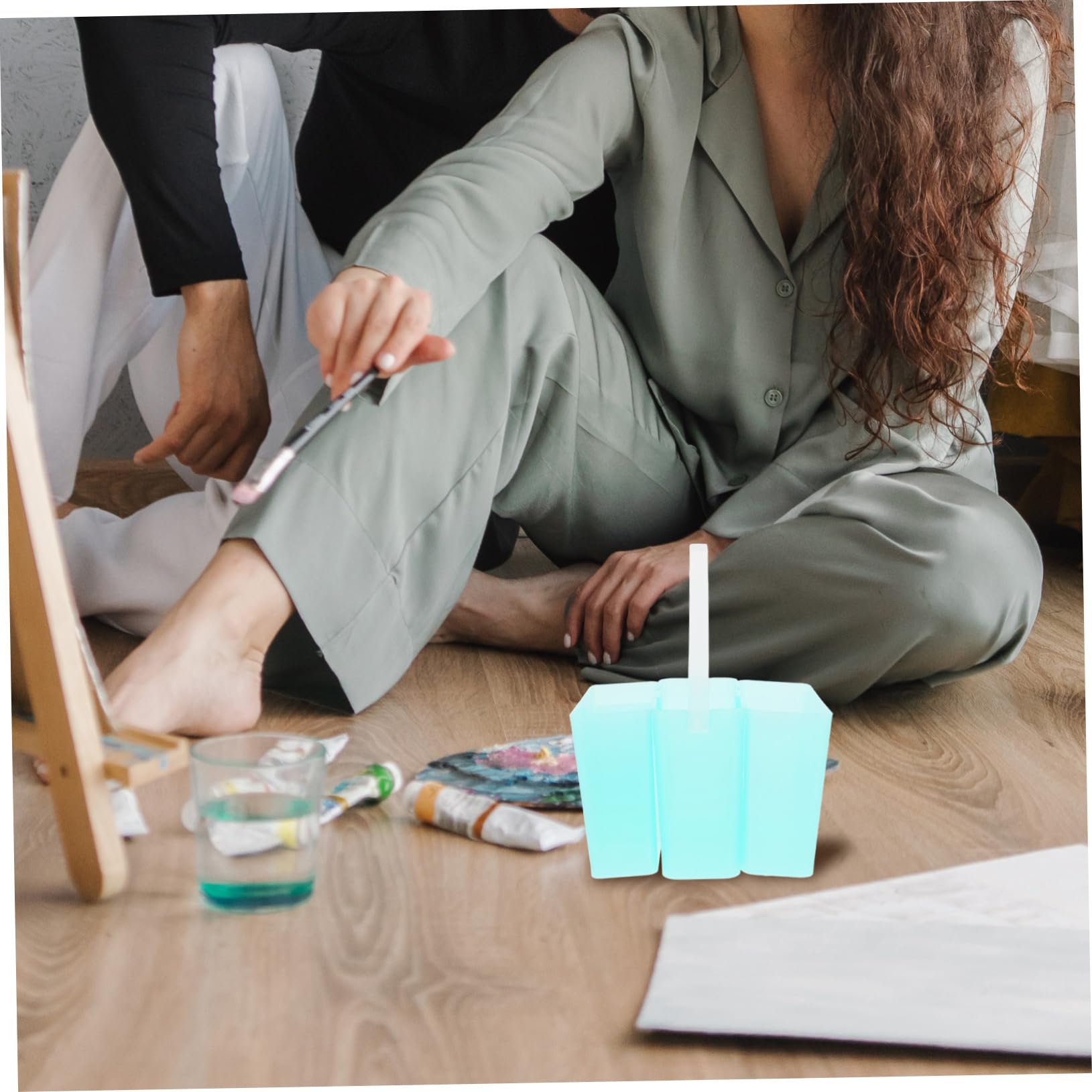 VILLCASE Compact Artist Brush Basin Paint Brush Washer for Painting Supplies Modern Aesthetic