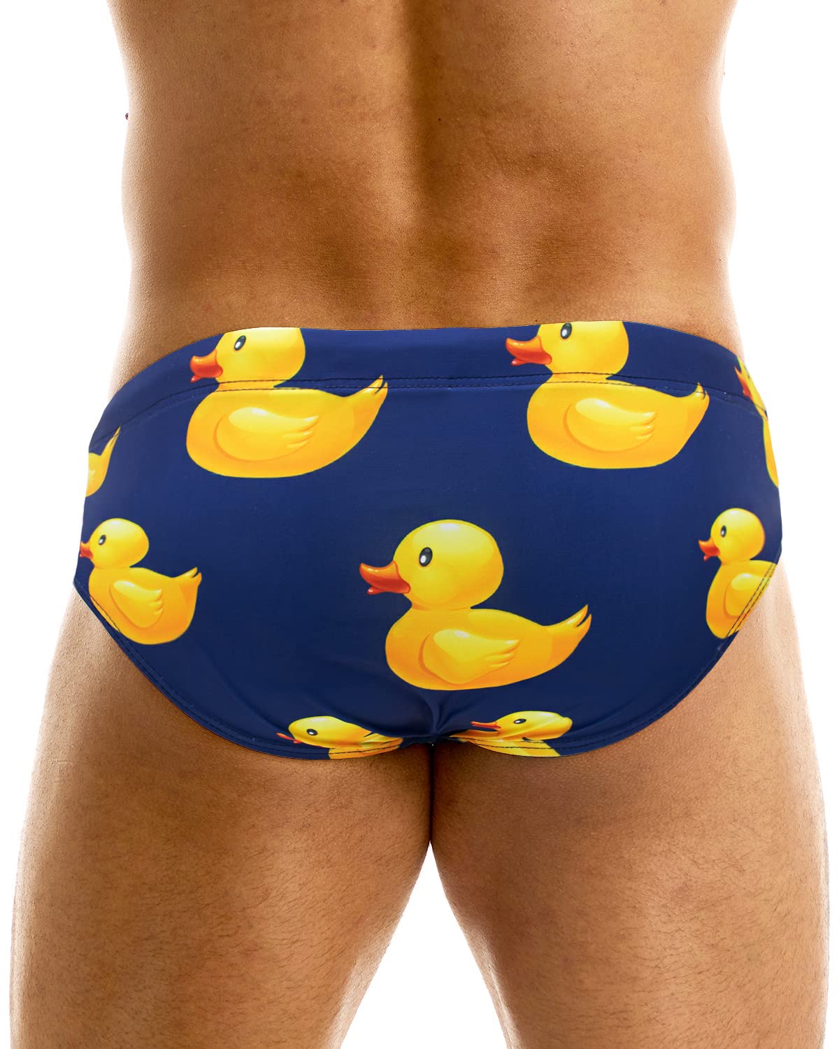 MIZOK Men's Sexy Cartoon Print Swim Bikini Low Rise Surfing Briefs Quick Dry Swimsuit Swimwear Short: Large Navy