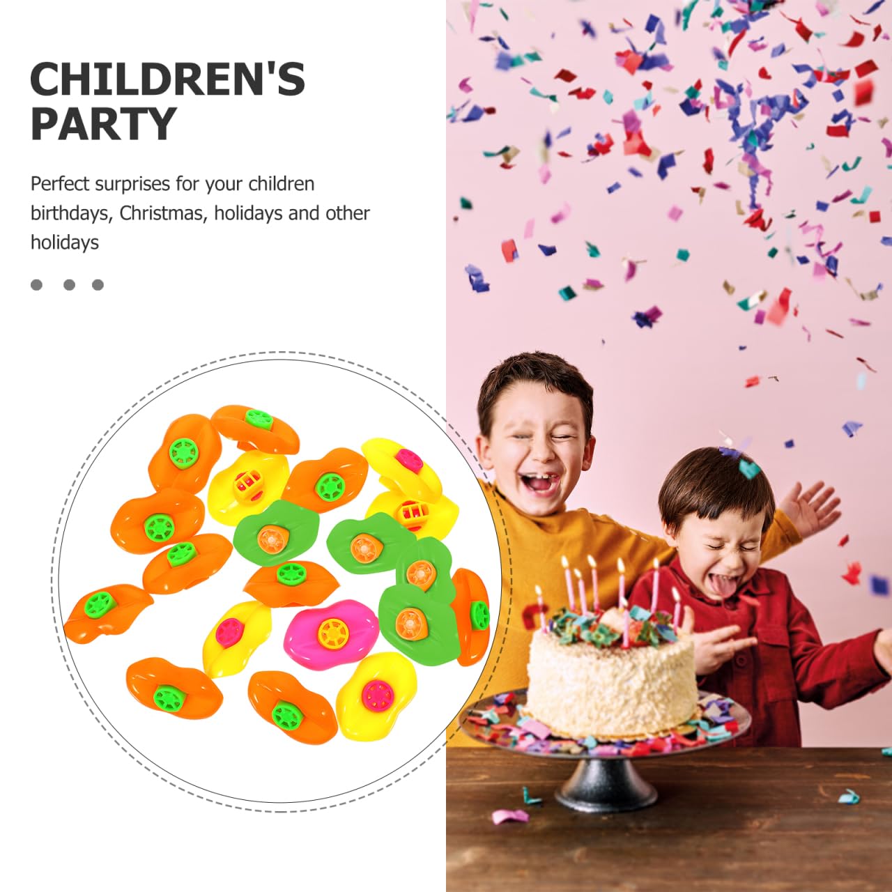 Toyvian Set di 20 fischietti sportivi divertenti in plastica a forma di