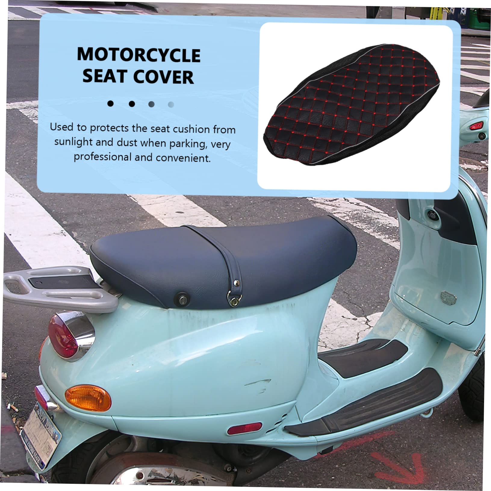 SOLUSTRE 3pièces Housse De Siège De Respirante Et Anti-UV Ajustable pour Selle De Motocyclette Coussin De Confort Antidérapant Compatible Plupart des Véhicules Électriques Et