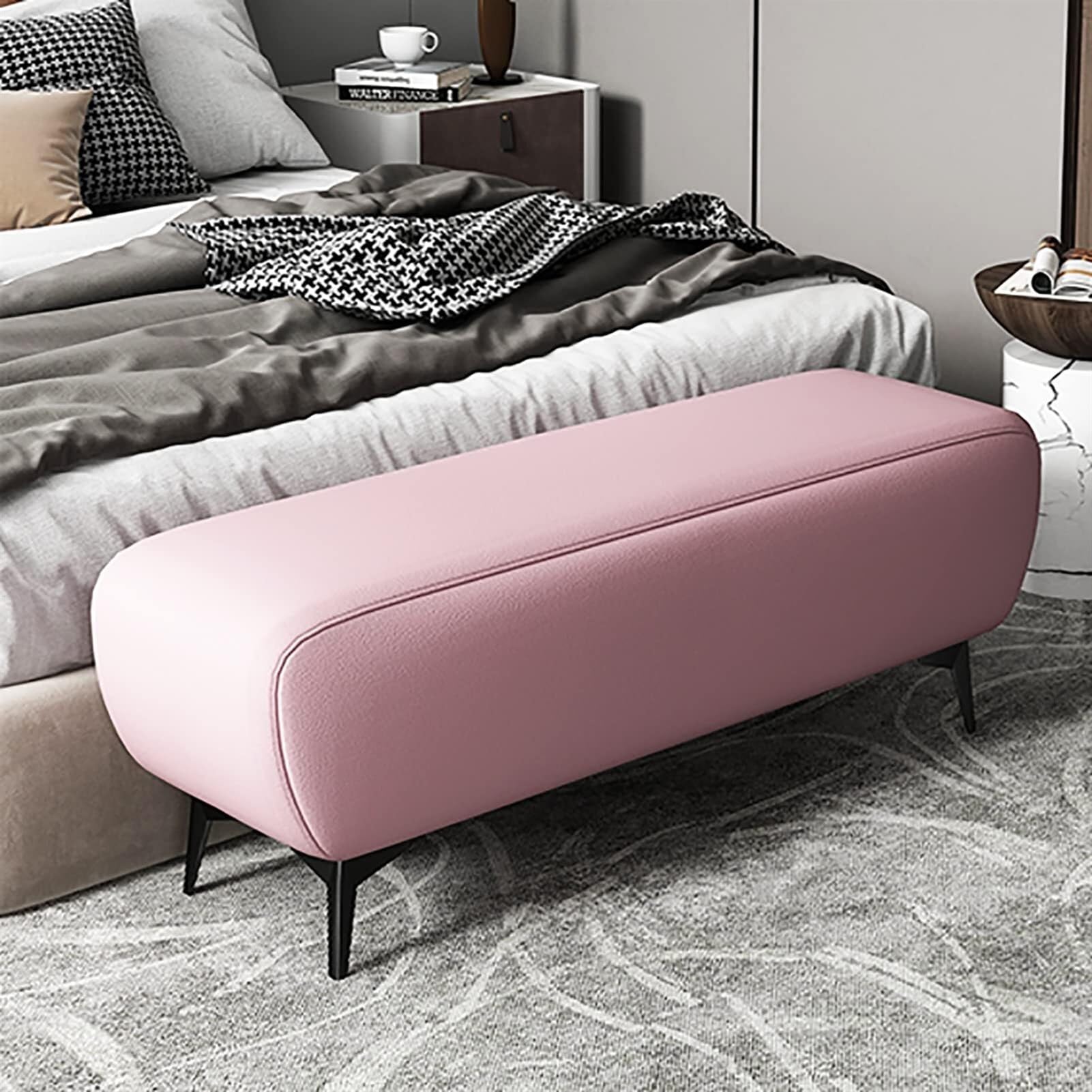 Banc en similicuir de qualité supérieure au design moderne pour salon et entrée raffinée