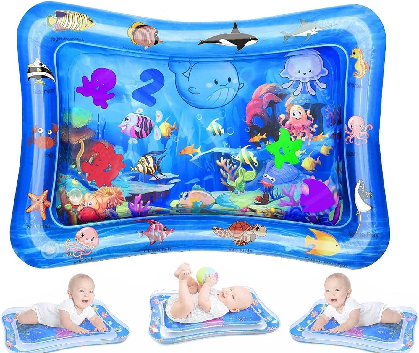 SYOSI Kid Inflatable Tummy Time Water Play Mat Toys for Infants & Toddlers is Perfect Sensory Toys for Baby Early Development Activity Centers