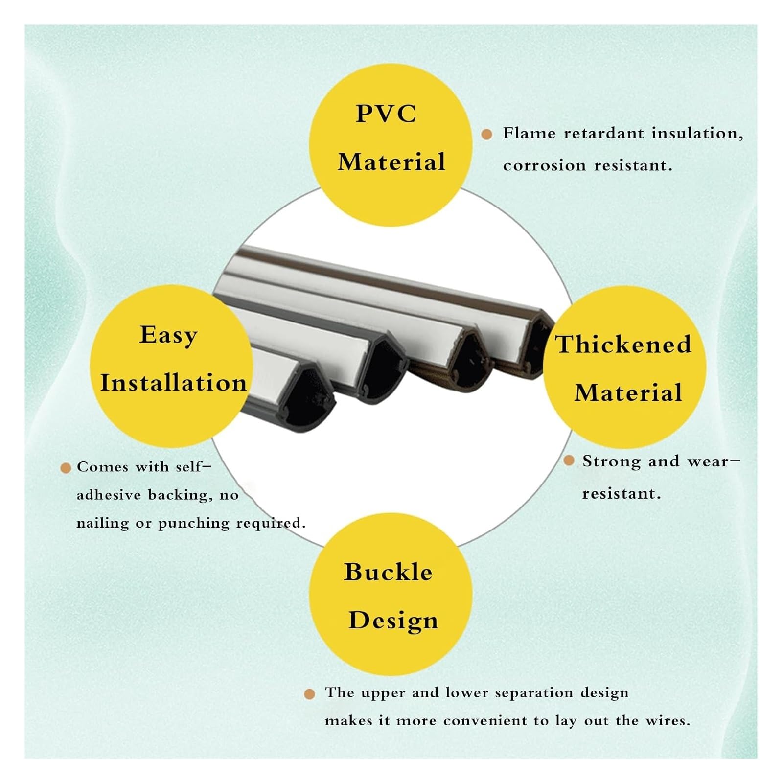 Canaleta de cables autoadhesiva PVC