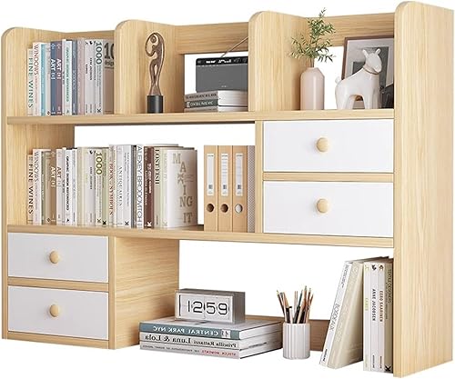 Estantería de escritorio expandible, organizadores de escritorio, almacenamiento de suministros de oficina de madera con 1 cajón2 cajones4 cajones,