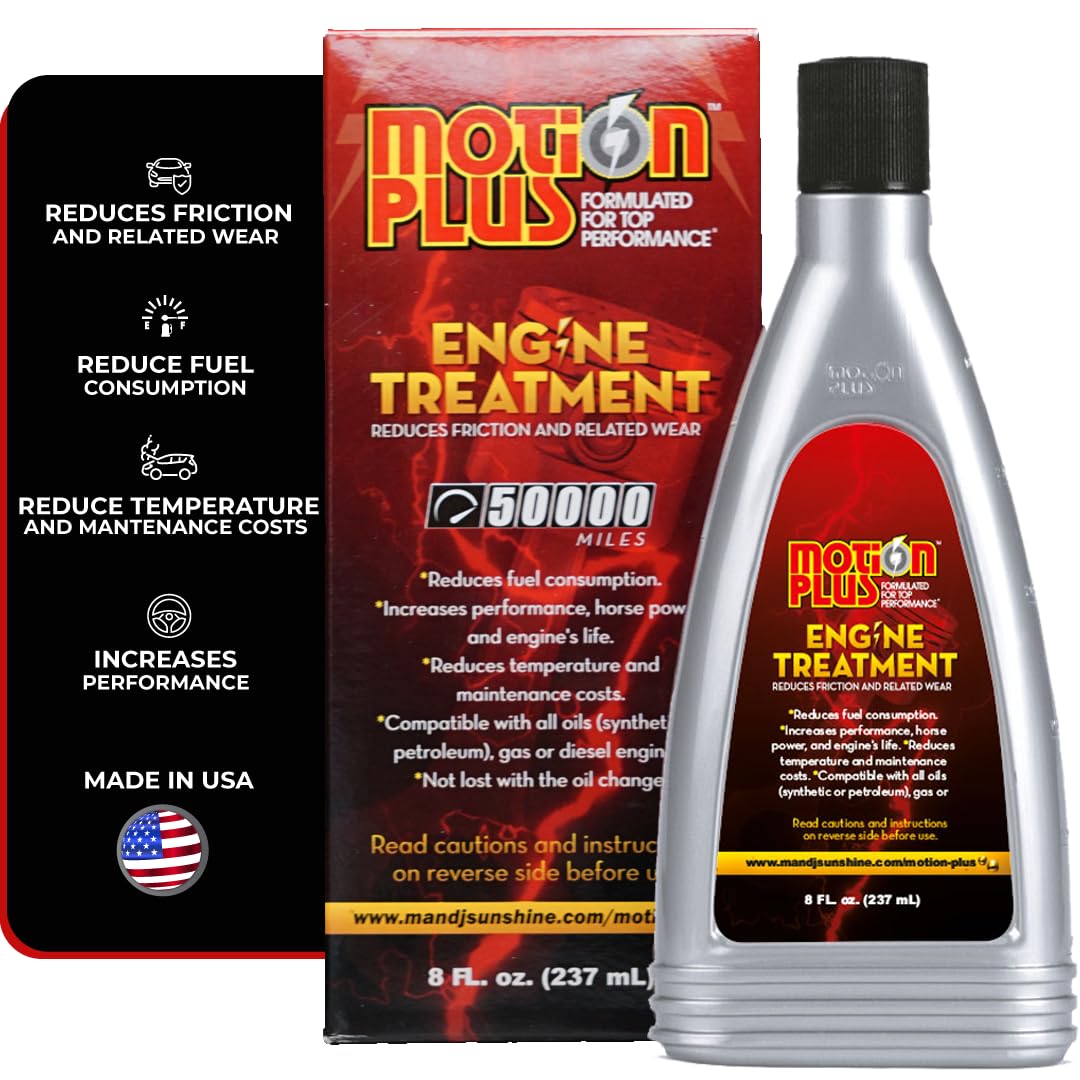 Engine Treatment Motion Plus/Metal Treatment/Super Lubricant/Heavy Duty/Anti Friction/Engine Metal Treatment/Lube/EP/Automotive/Cars / 8oz