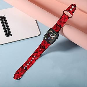 スマートキャンバス　Flowerローズ　替えバンド付き Amazon.com: Rose Floral Flower Watch Bands Compatible with