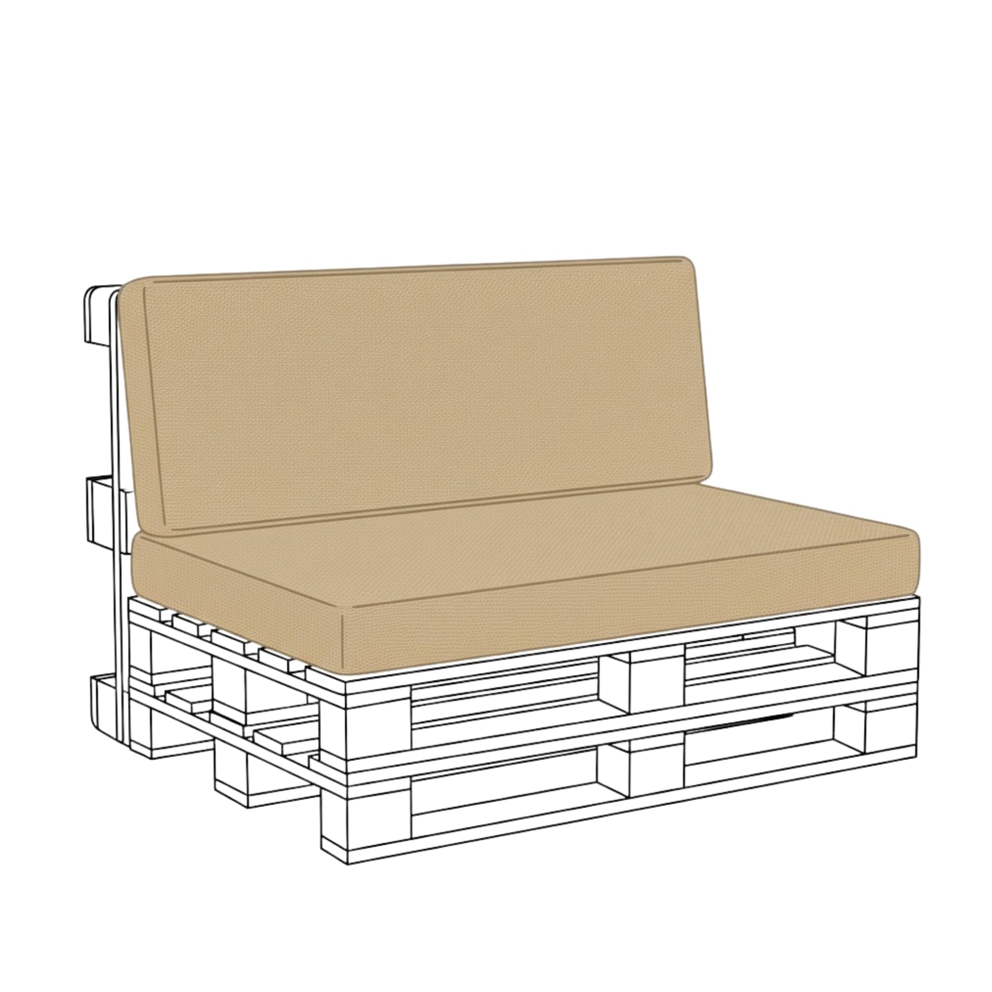 Kosiproducts Pallet Seating Pads & Back Cushions Water Resistant Soft Polyester (Seat Only, Beige)
